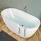 FerdY 55" White Oval Double Walled Solid Bathtub with Toe Tap Drain